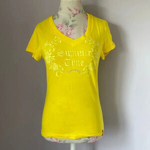 Yamamay short sleeve yellow summer time shirt size L